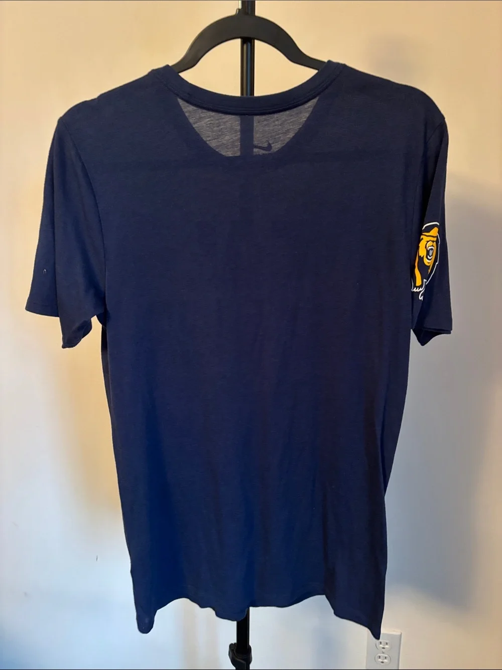 Jordan Navy Blue and Gold 'CAL NEVER STOPS' Short Sleeve Tee